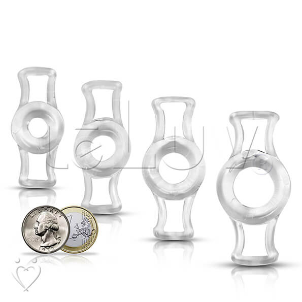 Leluv 4 Pack Universal Constriction Bands Penis Pumps Rings Stretchy Clear Fits Ebay 4391